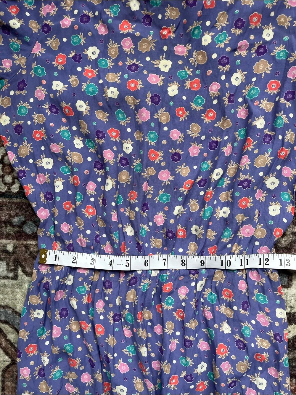Prettiest Vintage Lavender Floral Jumpsuit Button Up - Size Medium - Picture 6 of 6